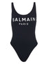 logo-print scoop-back swimsuit